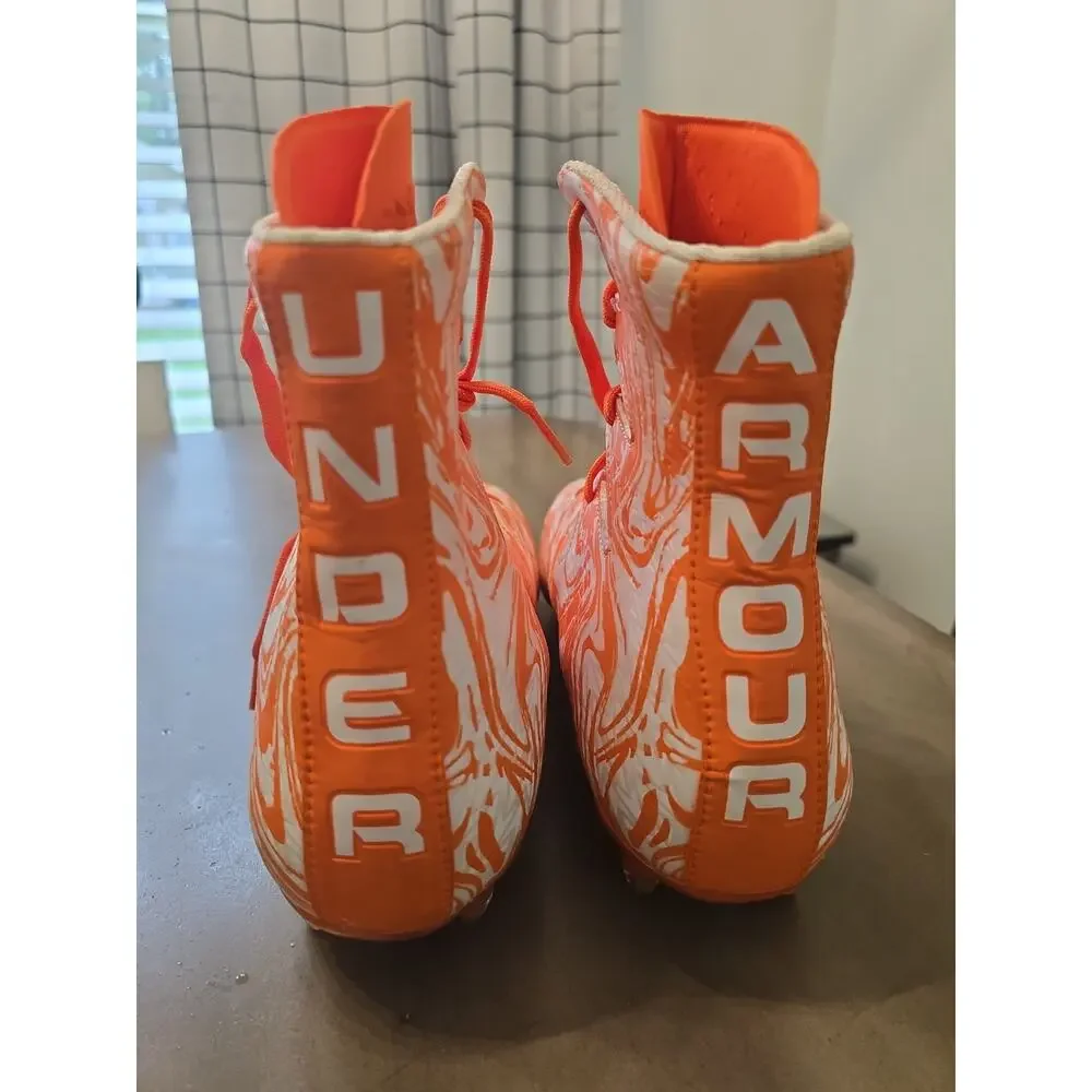 NewUnder Armour Highlight Clutchfit Orange & White Football Cleat Men Size 9.5